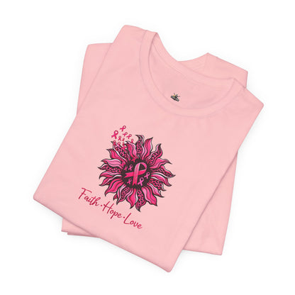 Faith Hope Love Floral Tee — Inspirational Women's Short Sleeve Shirt