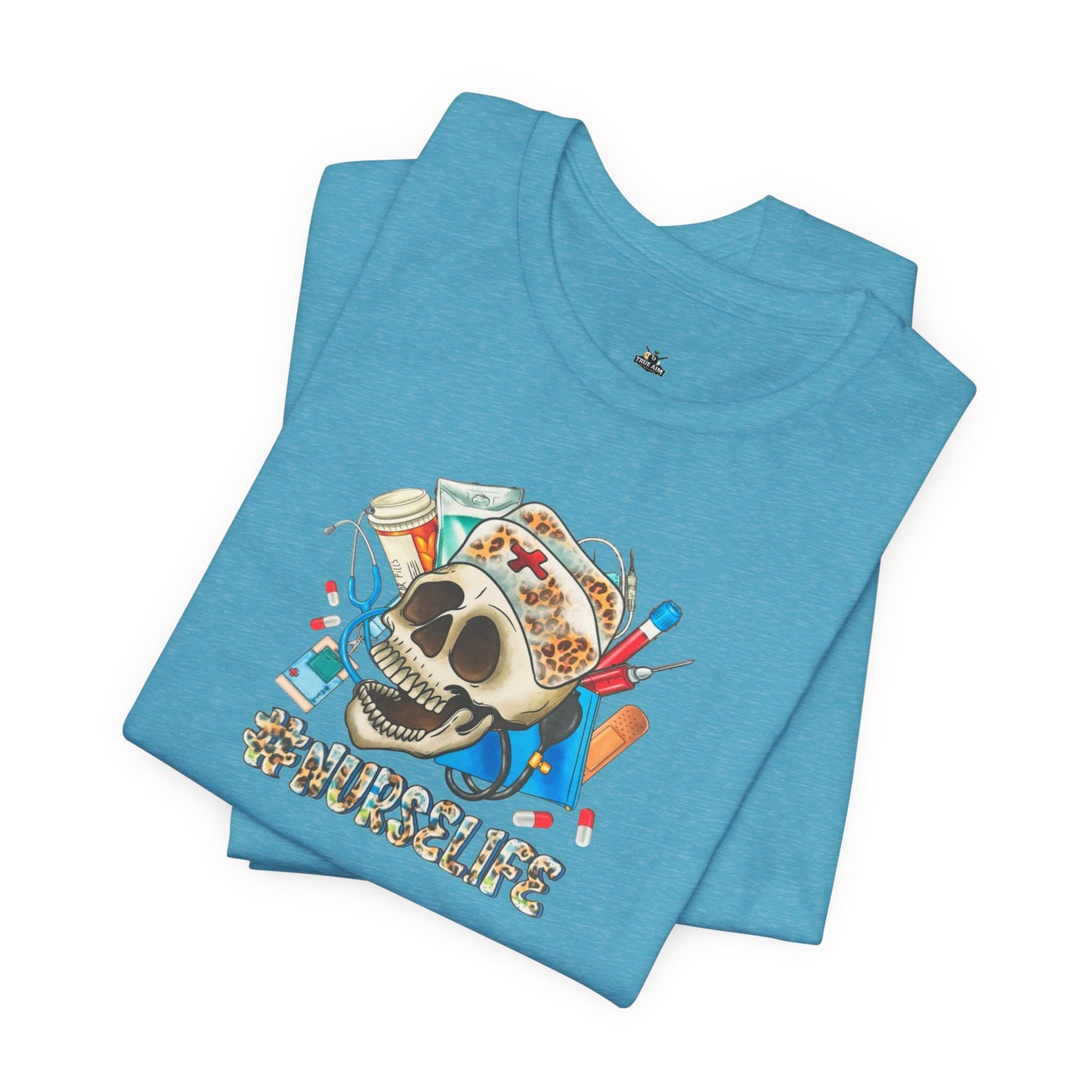 Nurse life Skull Graphic Tee