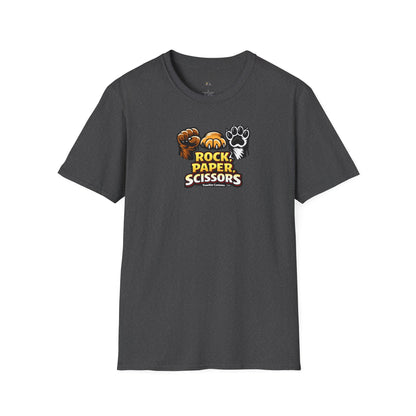 Rock Paper Scissors Paw Print T-Shirt — Cute Animal Game Graphic Tee