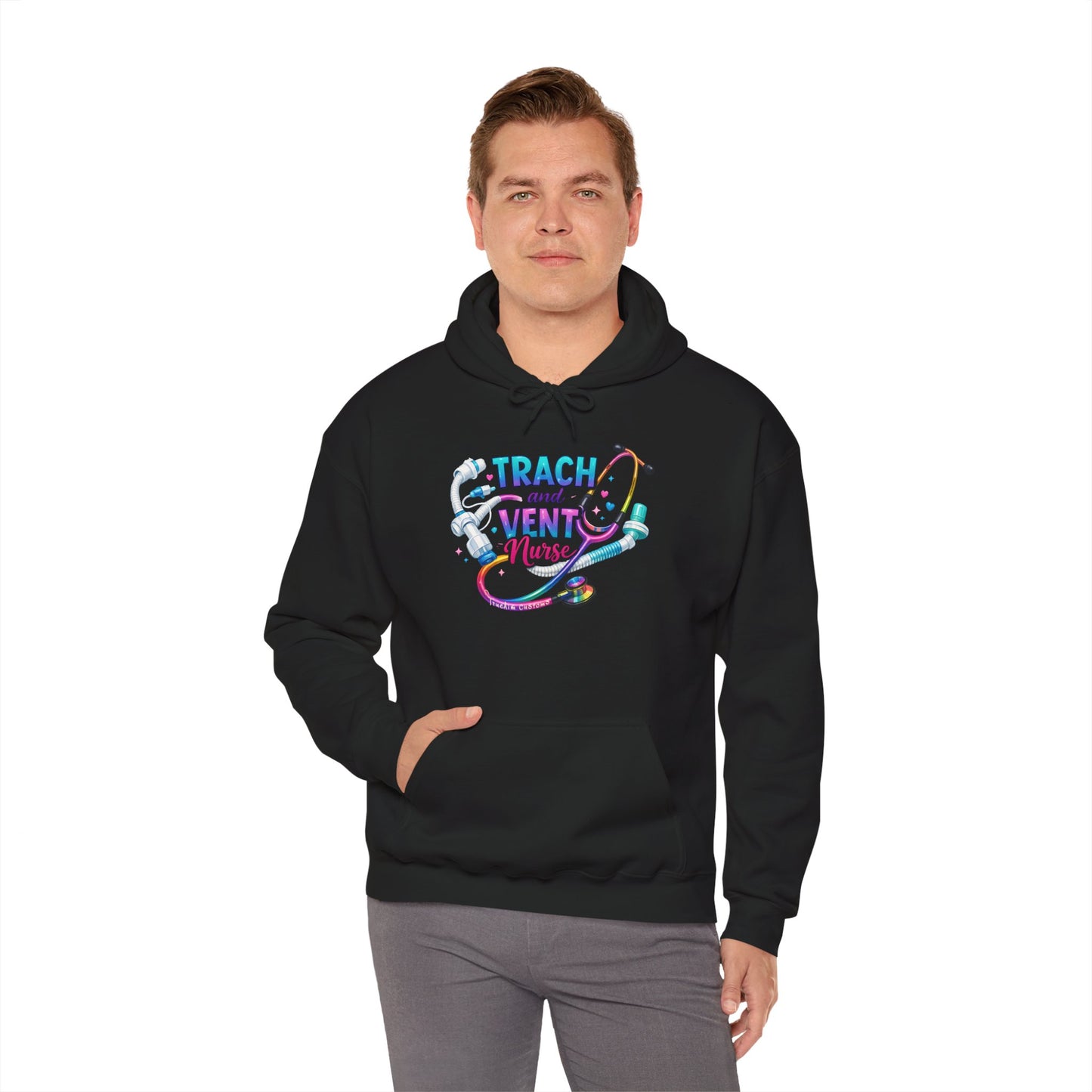 TRACH and VENT nurse Unisex Heavy Blend™ Hooded Sweatshirt