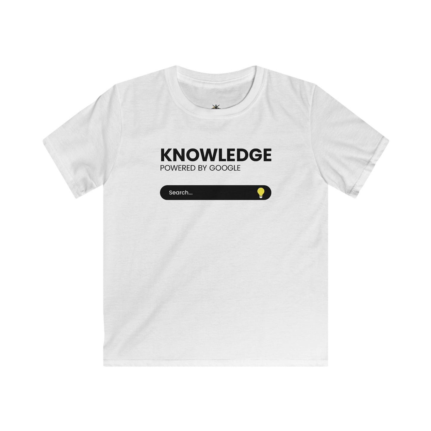 Kids Tee — "Knowledge Powered by Google" Search Bar Design, Funny STEM Shirt for School & Gifts