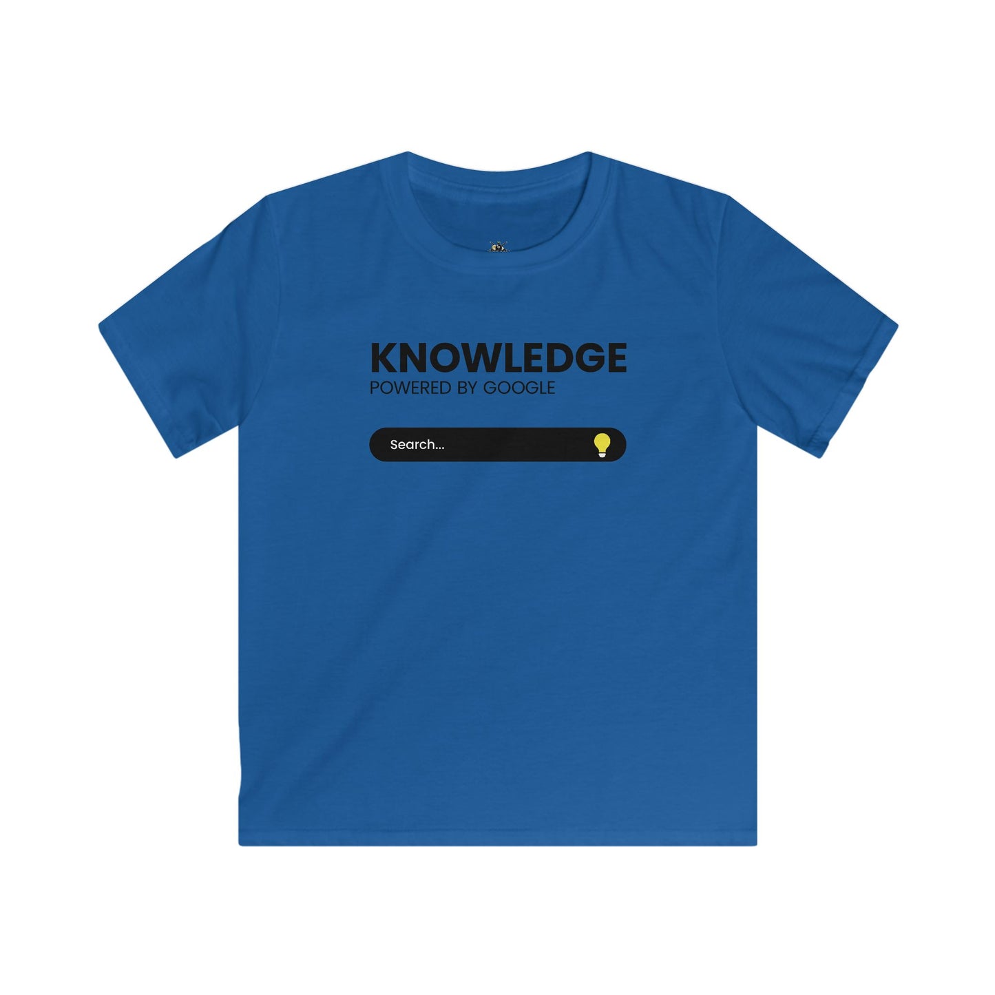 Kids Tee — "Knowledge Powered by Google" Search Bar Design, Funny STEM Shirt for School & Gifts