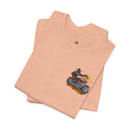 Motorcycle T‑Shirt with Beer Mug Graphic