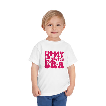 Toddler Tee — "In My Big Sister Era" Retro Pink Announcement Shirt