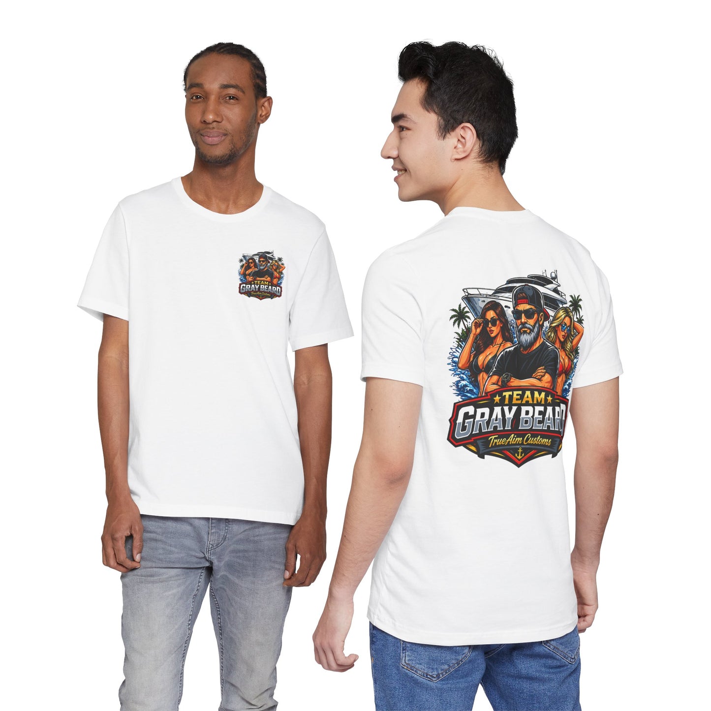 Team Gray Beard T-Shirt — Vintage Beach Boat Fishing Crew Tee