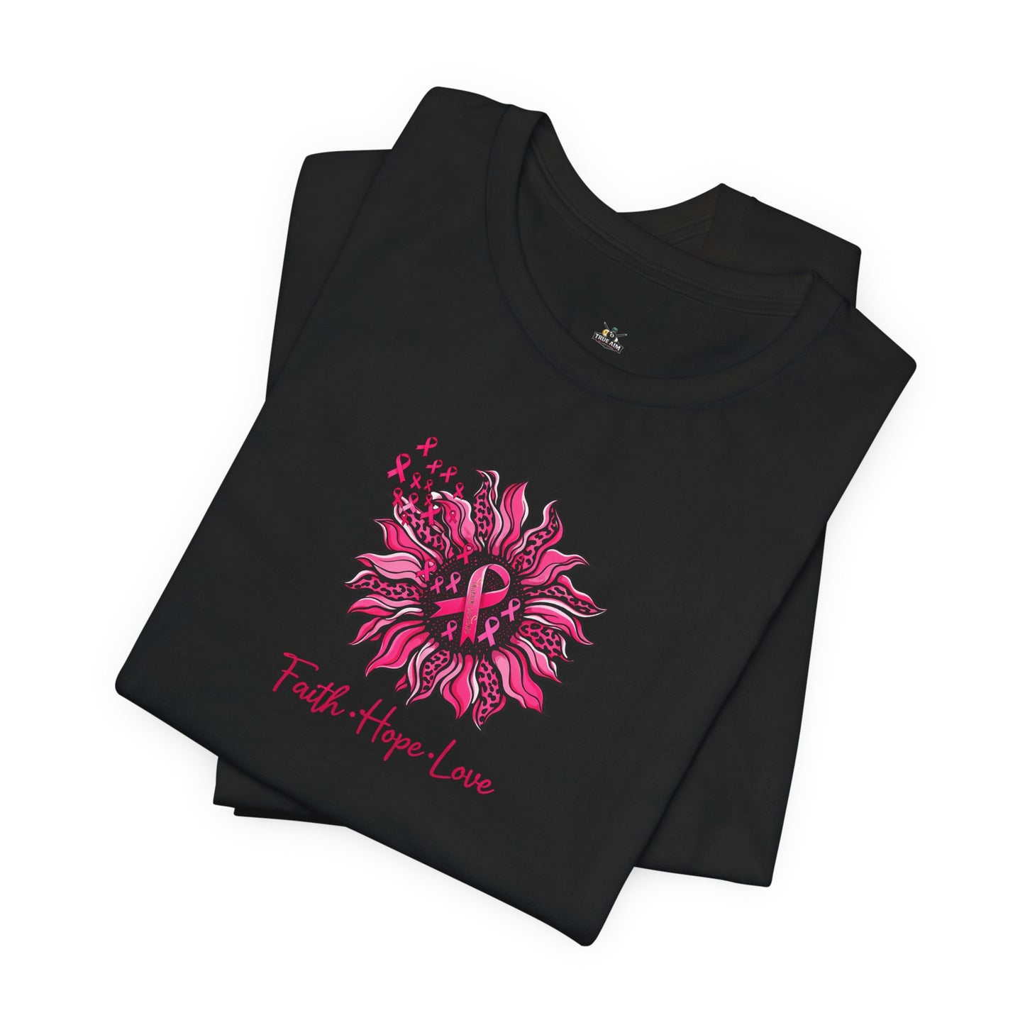 Faith Hope Love Floral Tee — Inspirational Women's Short Sleeve Shirt