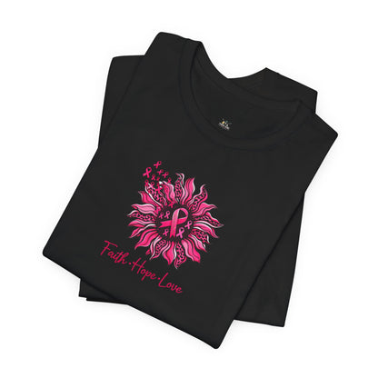 Faith Hope Love Floral Tee — Inspirational Women's Short Sleeve Shirt