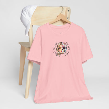 Half Sweet Half Chaos T-Shirt — Day of the Dead Skull Girl Graphic Tee