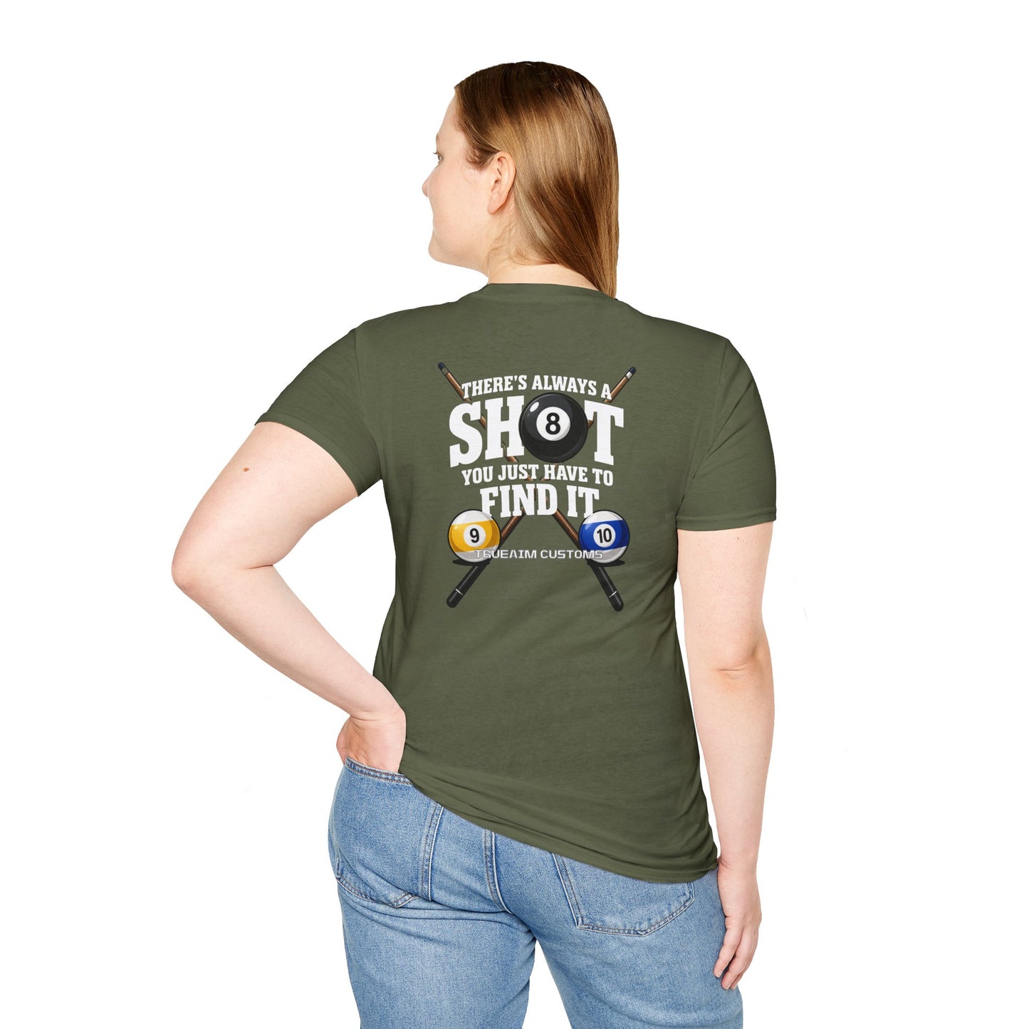 ‘Always A Shot' Billiards Cue & 8-Ball Graphic