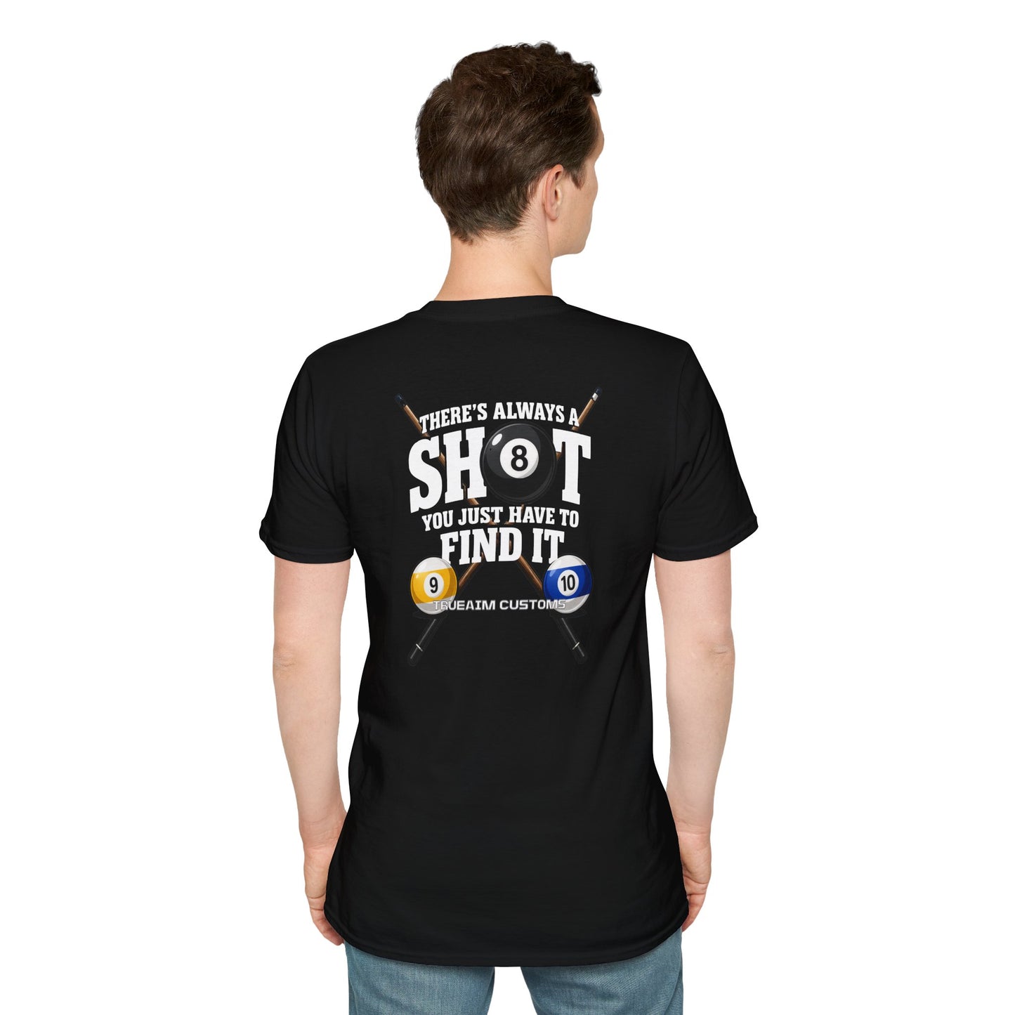 ‘Always A Shot' Billiards Cue & 8-Ball Graphic