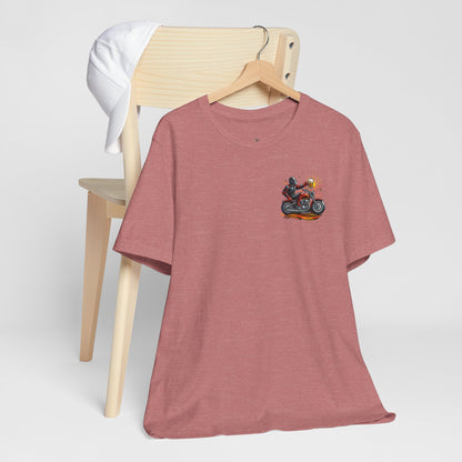 Motorcycle T‑Shirt with Beer Mug Graphic