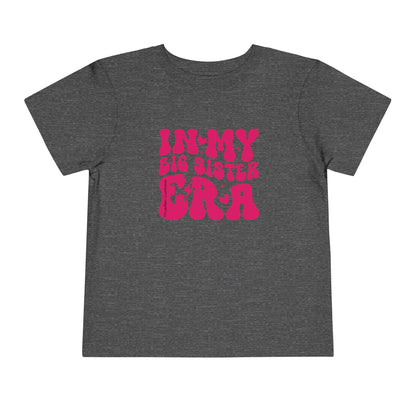 Toddler Tee — "In My Big Sister Era" Retro Pink Announcement Shirt