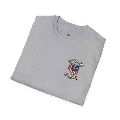 American Flag, AR 15- I don't run I reload 2A tee shirt unisex