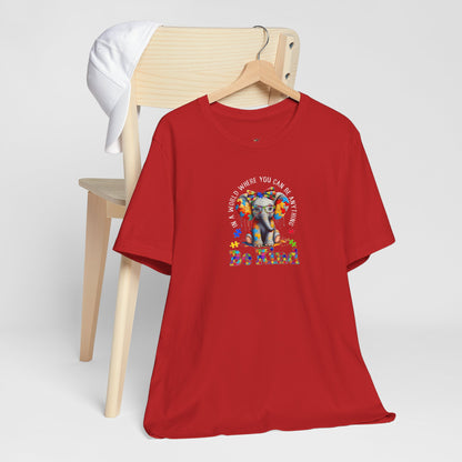 Be Kind Elephant T-Shirt — Colorful Puzzle Piece Autism Awareness Tee