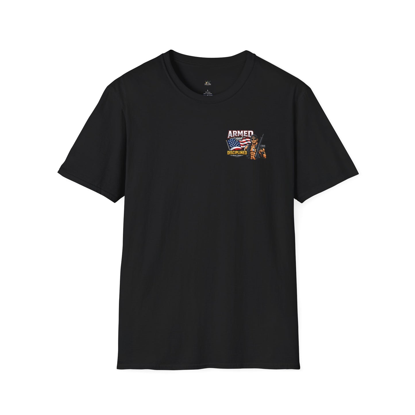 Armed and Disciplined T-Shirt — Patriotic Rifle Graphic Tee