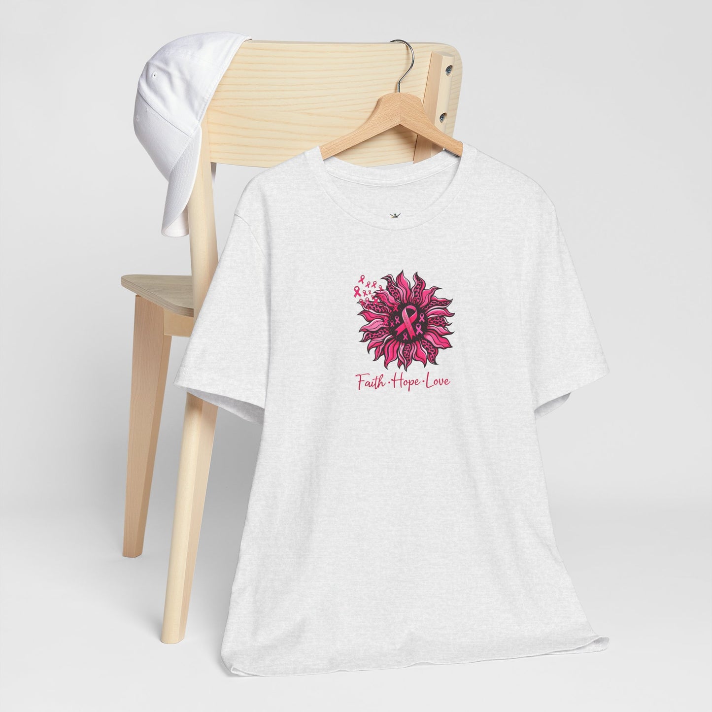 Faith Hope Love Floral Tee — Inspirational Women's Short Sleeve Shirt