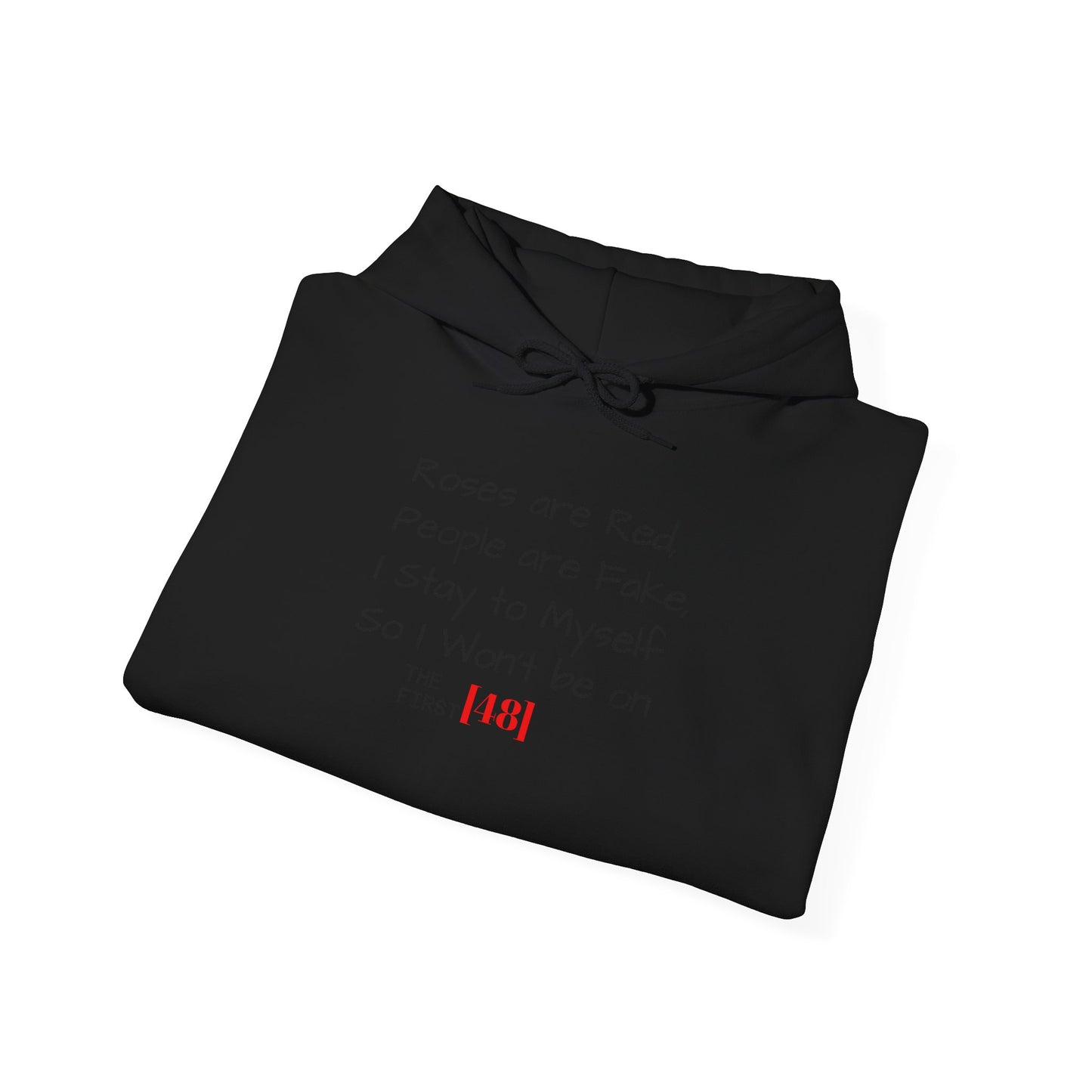 Hoodie — "Roses Are Red / People Are Fake" Minimalist Streetwear Pullover