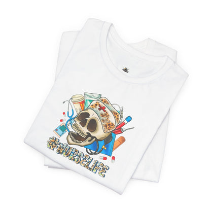 Nurse life Skull Graphic Tee