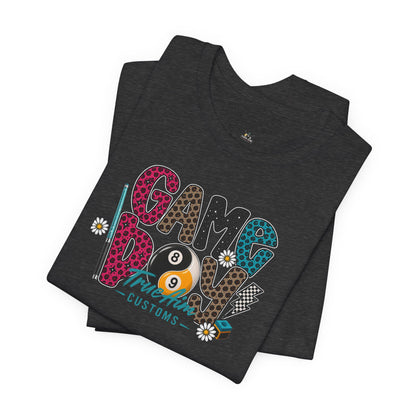 Game Day Pool Tee — "Game Day" Graphic T-Shirt (Back: "Move Over Boys Let This Girl Show You How To Shoot")