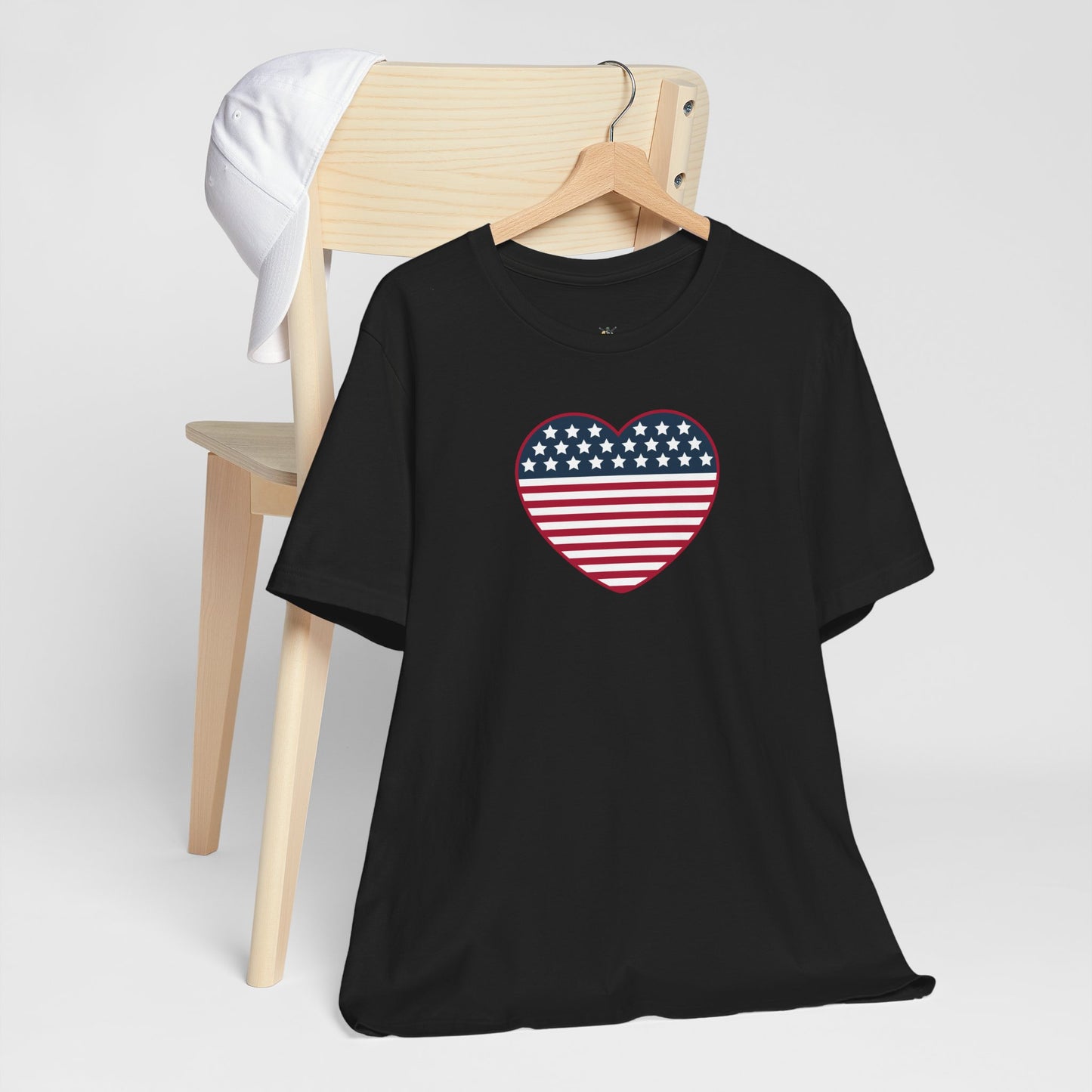 Patriotic Heart T-Shirt — American Flag Heart Tee for 4th of July & Independence Day