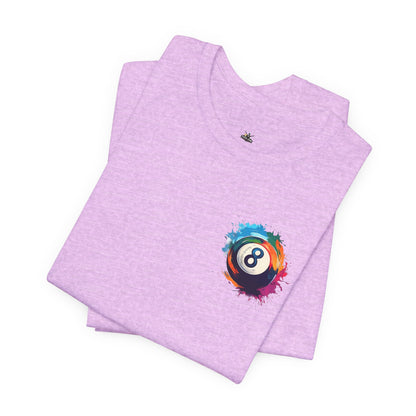 8 Ball Splash T‑Shirt — Colorful Pool Billiards Tee