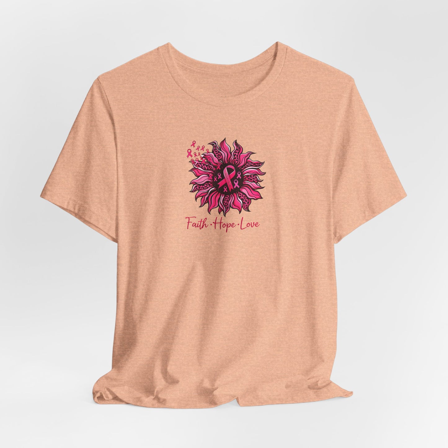 Faith Hope Love Floral Tee — Inspirational Women's Short Sleeve Shirt