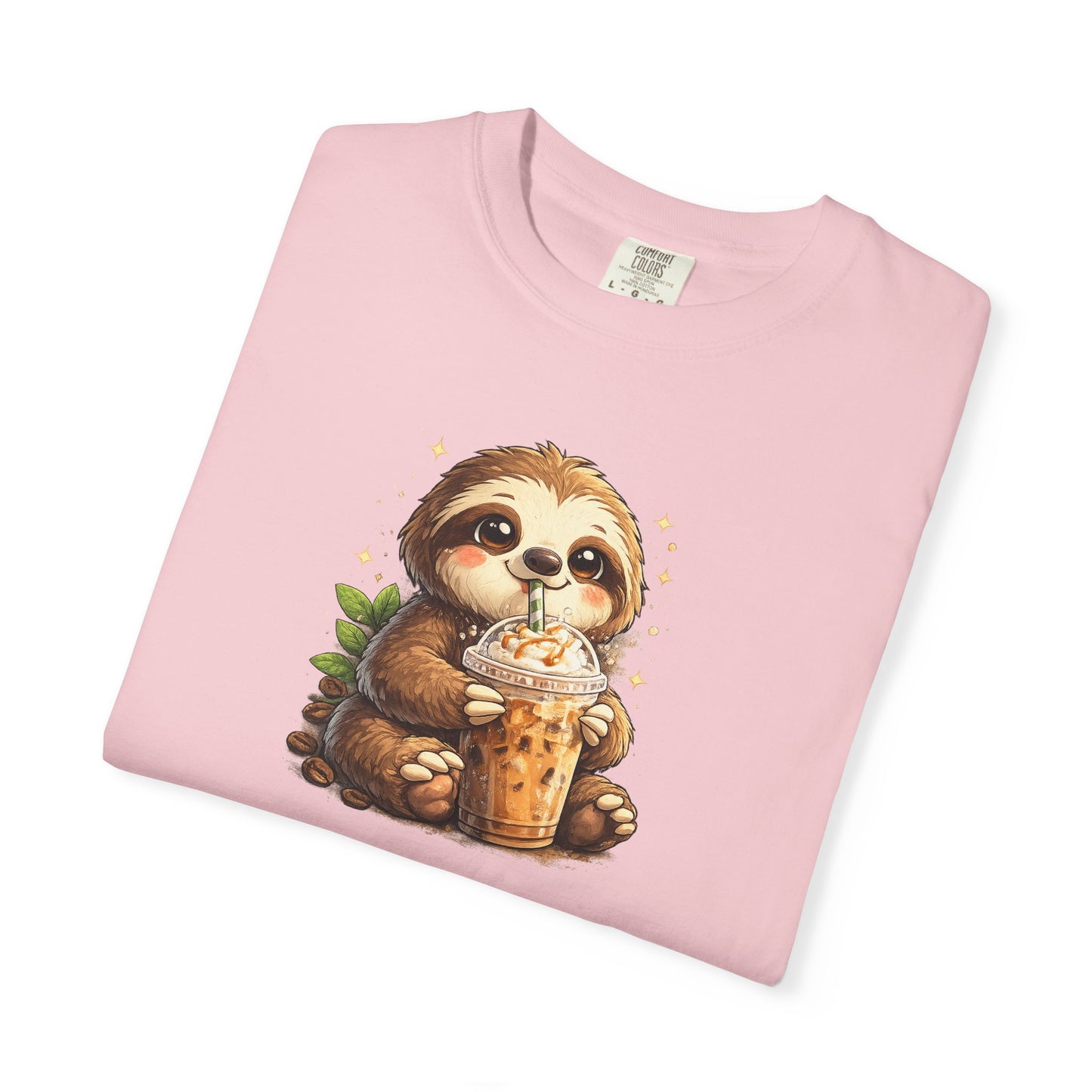 Cute Sloth Holding Coffee T-Shirt — Adorable Cozy Animal Tee