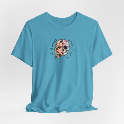 Half Sweet Half Chaos T-Shirt — Day of the Dead Skull Girl Graphic Tee