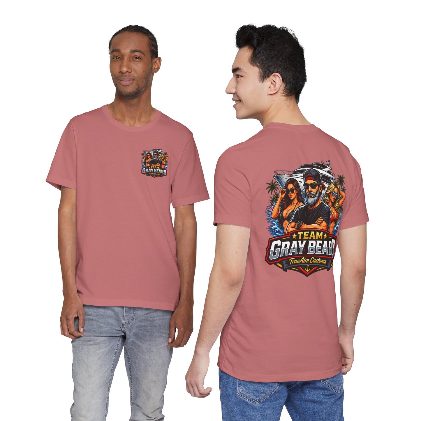 Team Gray Beard T-Shirt — Vintage Beach Boat Fishing Crew Tee