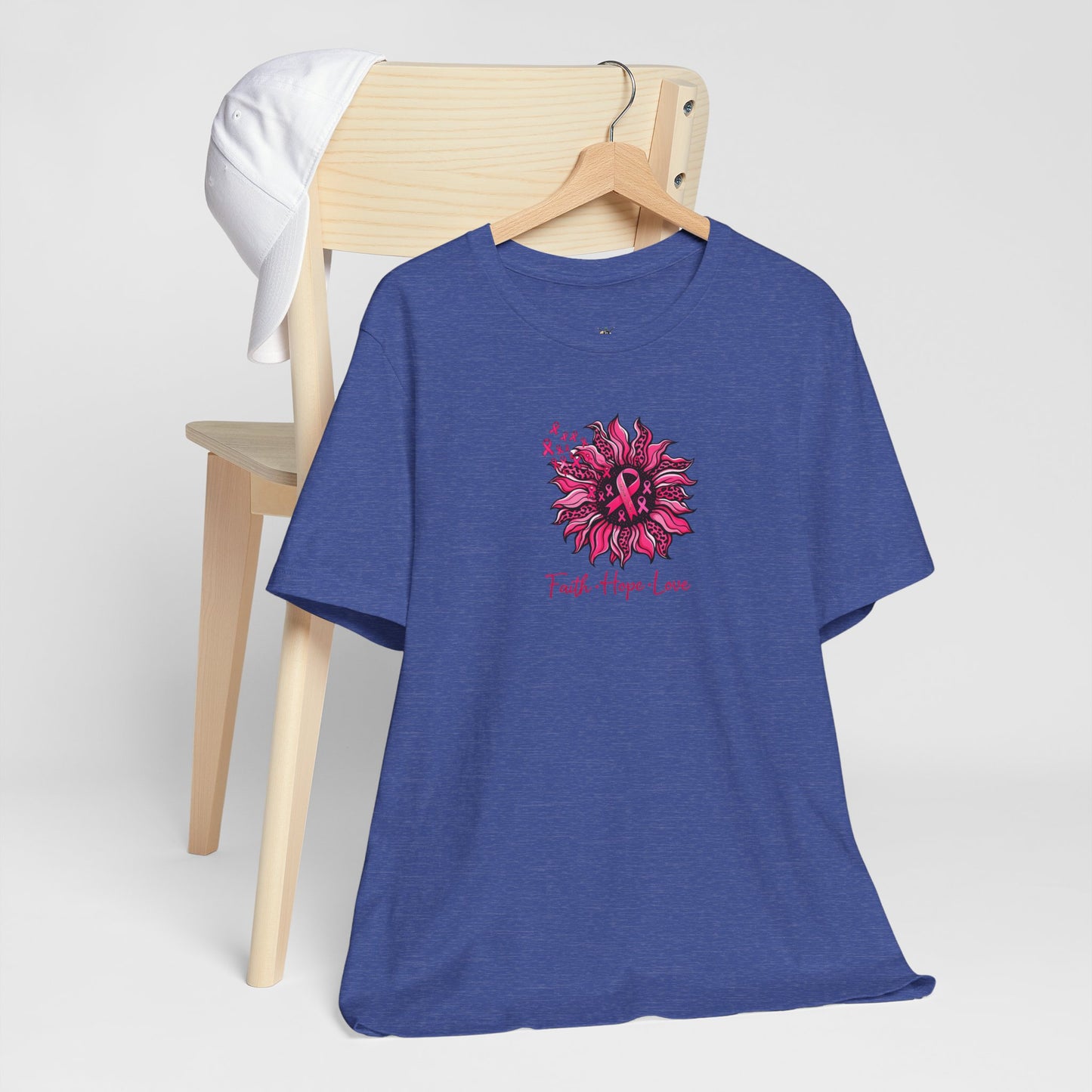 Faith Hope Love Floral Tee — Inspirational Women's Short Sleeve Shirt