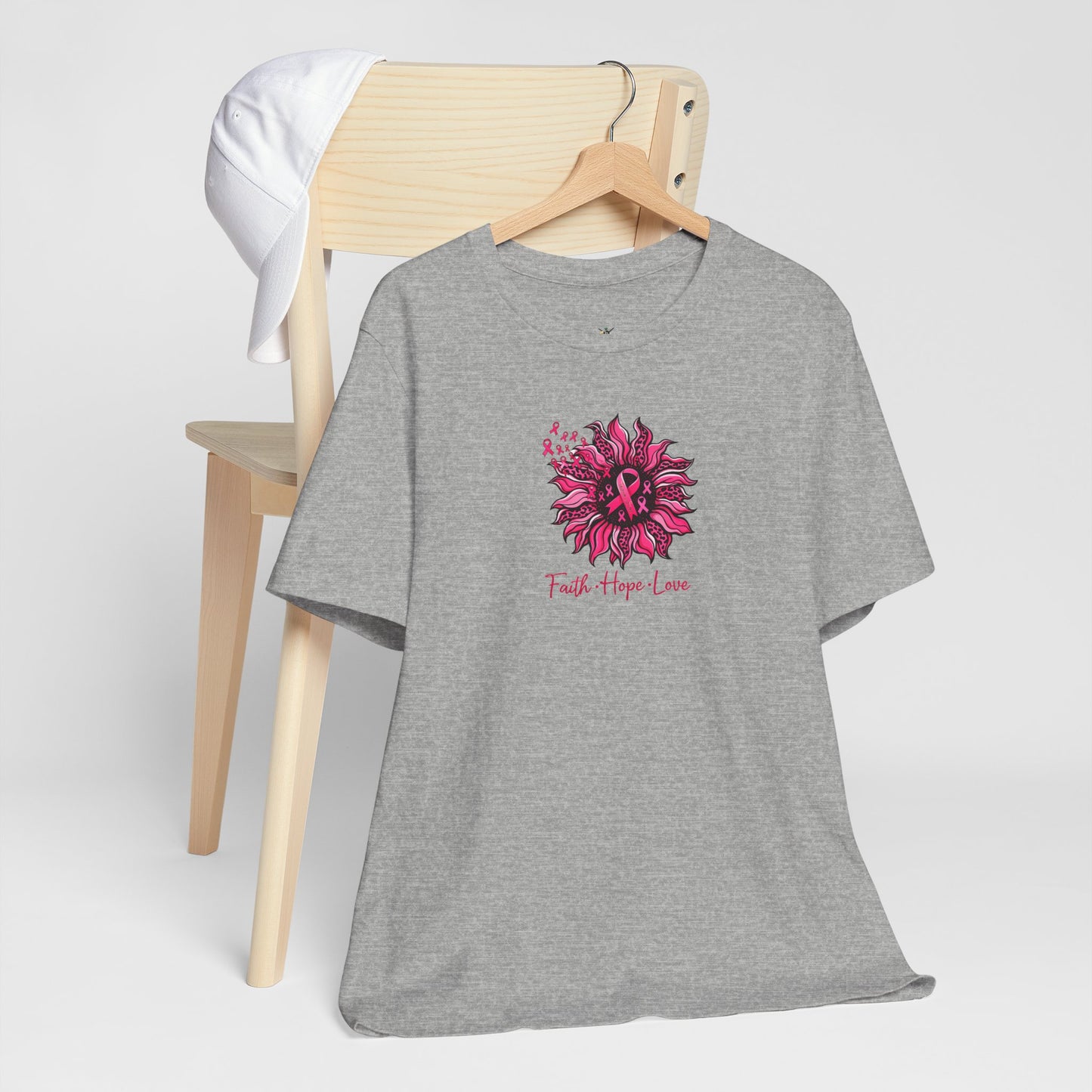 Faith Hope Love Floral Tee — Inspirational Women's Short Sleeve Shirt