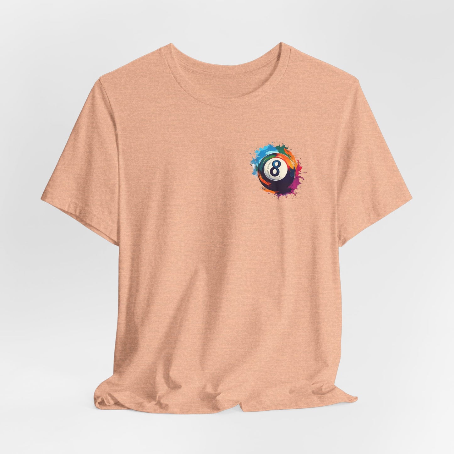 8 Ball Splash T‑Shirt — Colorful Pool Billiards Tee