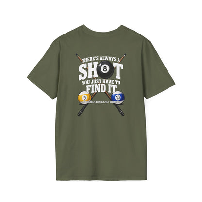 ‘Always A Shot' Billiards Cue & 8-Ball Graphic