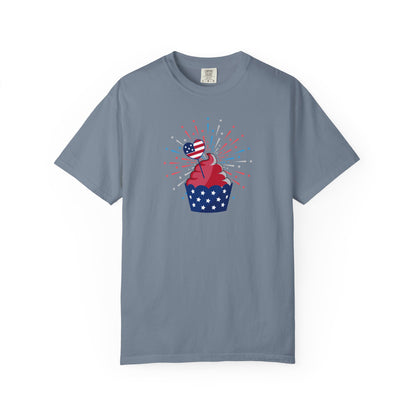 Patriotic Cupcake T-Shirt — 4th of July Red White Blue Celebration Tee