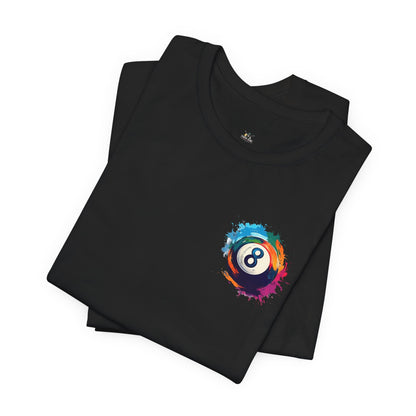 8 Ball Splash T‑Shirt — Colorful Pool Billiards Tee