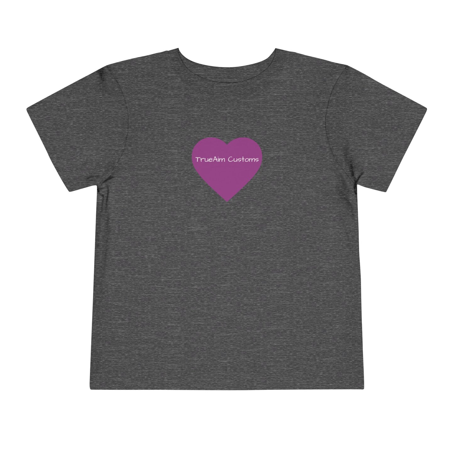 Toddler Tee — Purple Heart Graphic Kids Shirt, Cute Valentine's or Everyday Baby Gift