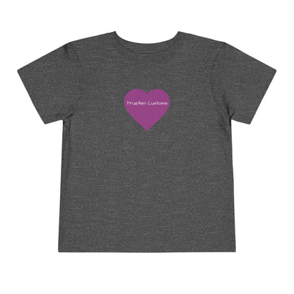 Toddler Tee — Purple Heart Graphic Kids Shirt, Cute Valentine's or Everyday Baby Gift