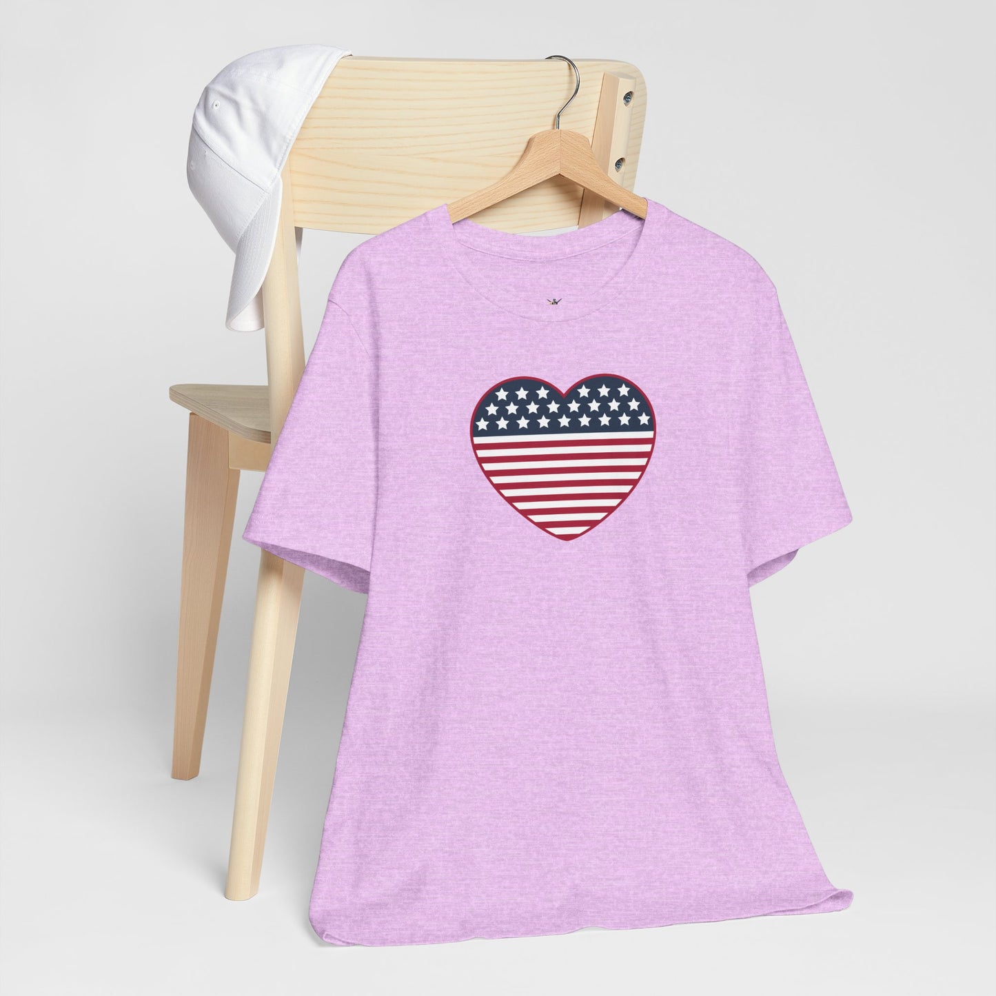 Patriotic Heart T-Shirt — American Flag Heart Tee for 4th of July & Independence Day