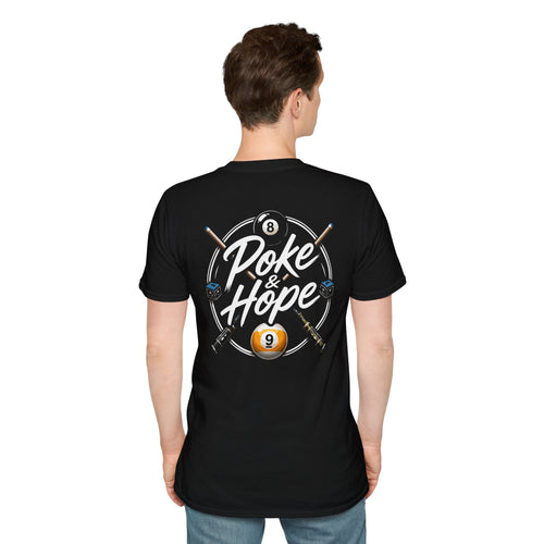 Pool Player T‑Shirt – “Poke & Hope” Billiards Graphic Tee