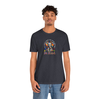 Be Kind Elephant T-Shirt — Colorful Puzzle Piece Autism Awareness Tee