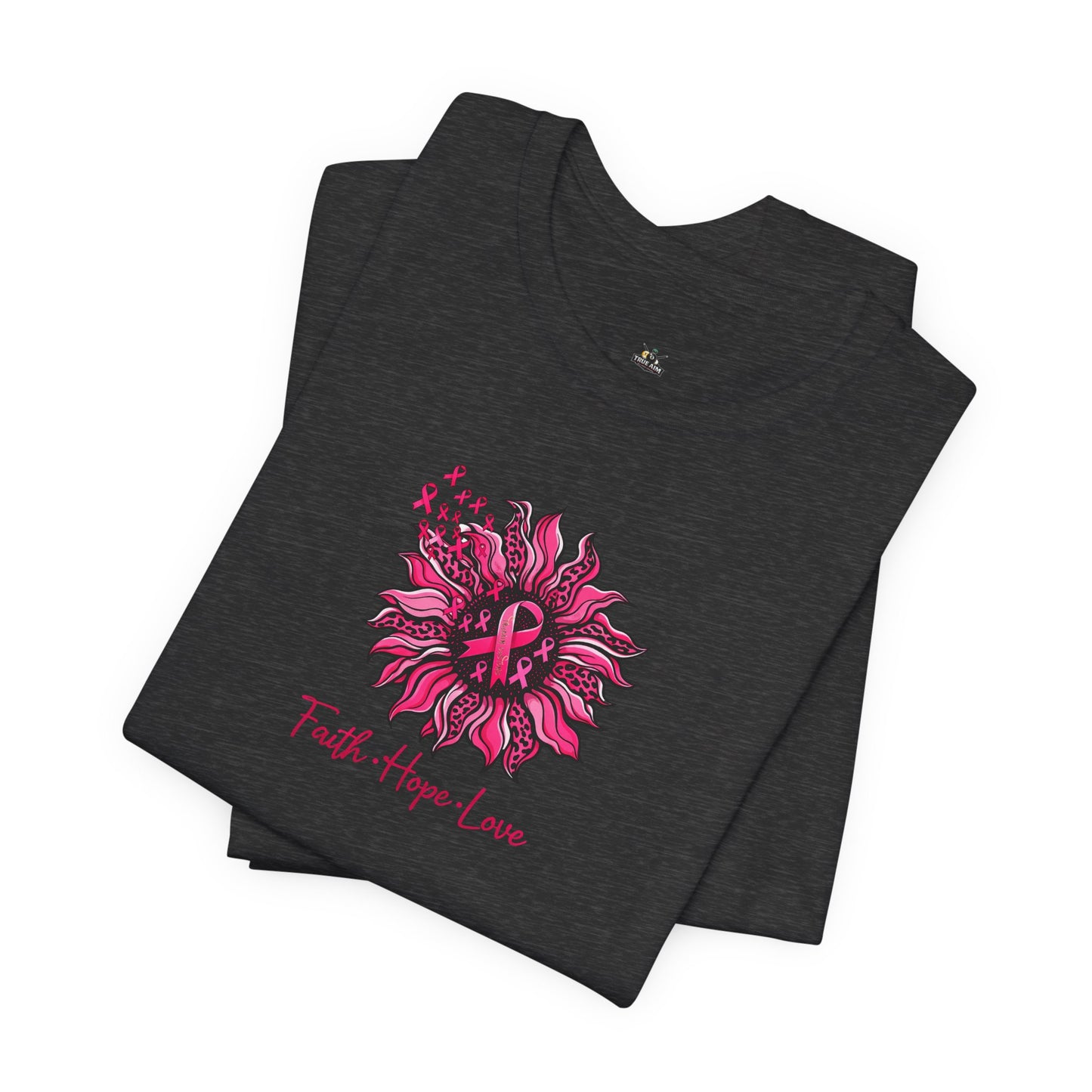 Faith Hope Love Floral Tee — Inspirational Women's Short Sleeve Shirt