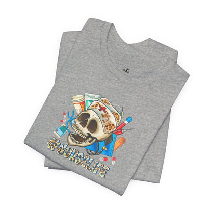 Nurse life Skull Graphic Tee