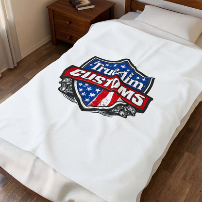 TrueAim Customs Velveteen Plush Blanket – American Shield Logo Throw