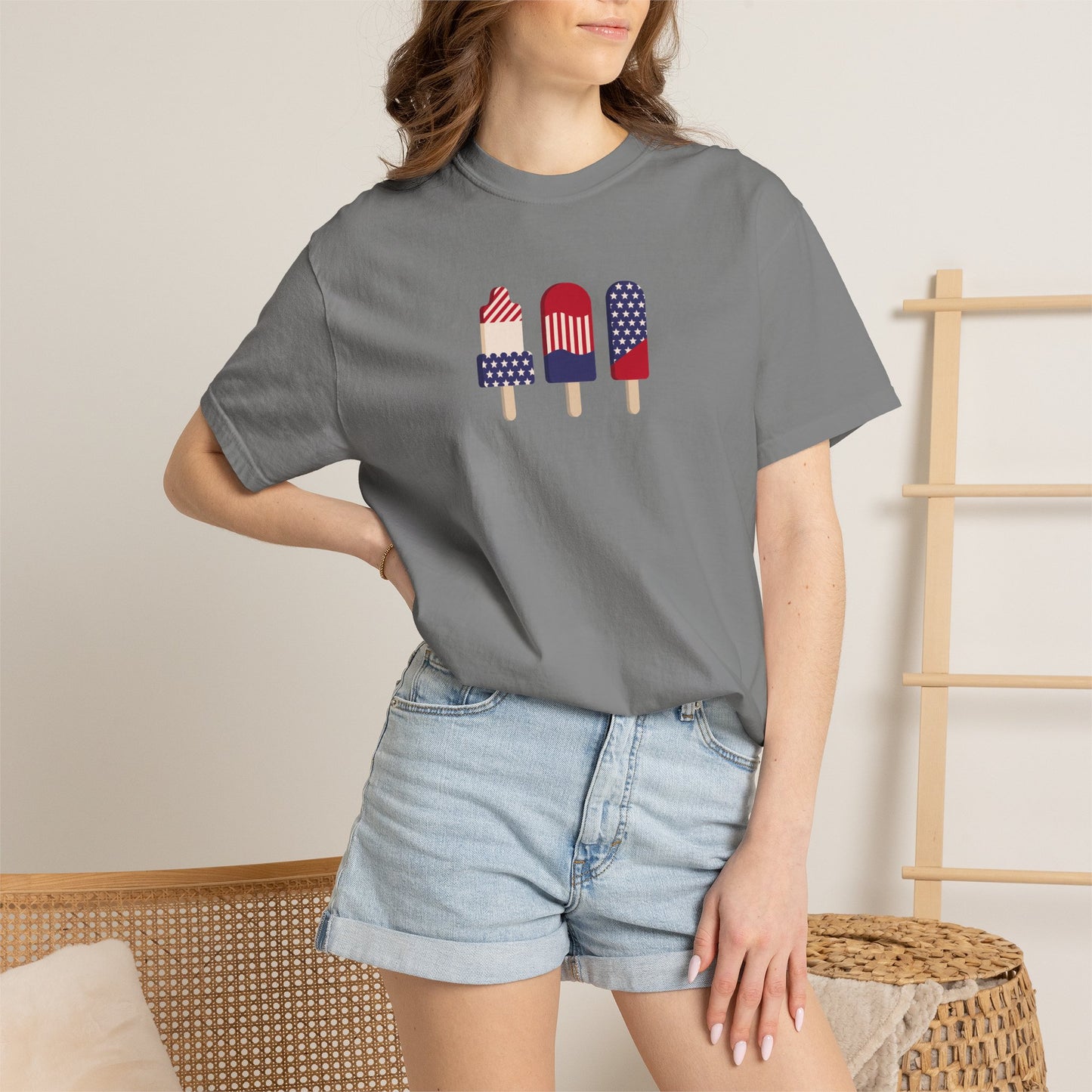 Patriotic Popsicle T-Shirt — USA Flag Ice Cream Graphic Tee