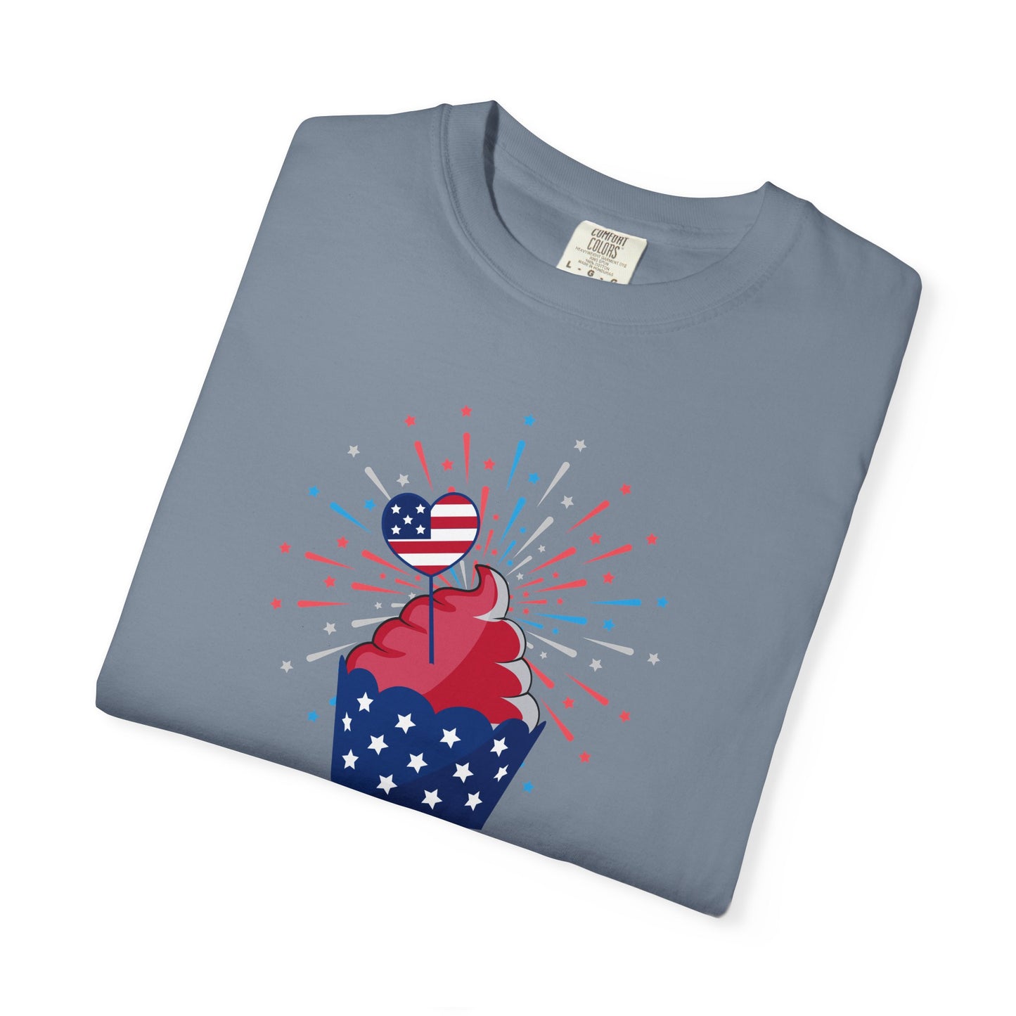 Patriotic Cupcake T-Shirt — 4th of July Red White Blue Celebration Tee