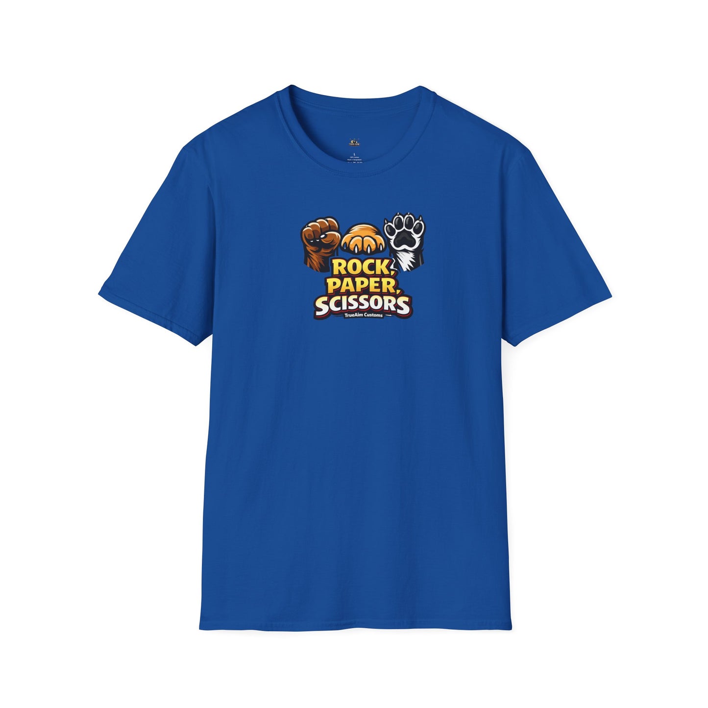 Rock Paper Scissors Paw Print T-Shirt — Cute Animal Game Graphic Tee