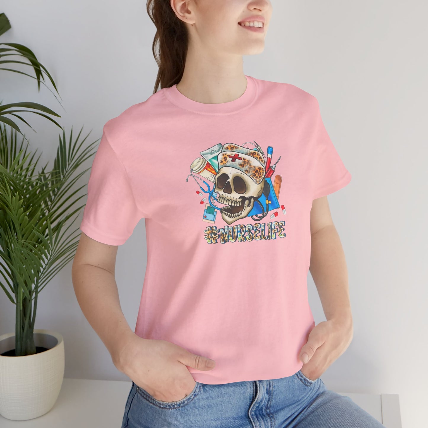 Nurse life Skull Graphic Tee