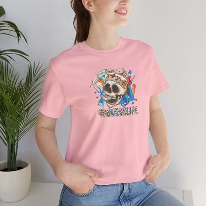 Nurse life Skull Graphic Tee