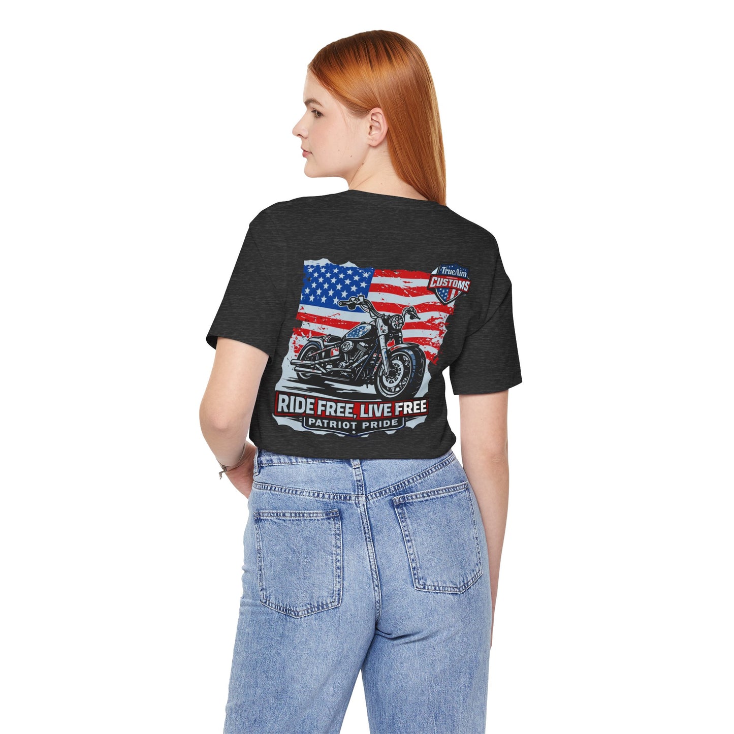 Freedom Motorcycle T-Shirt – American Flag Biker Tee