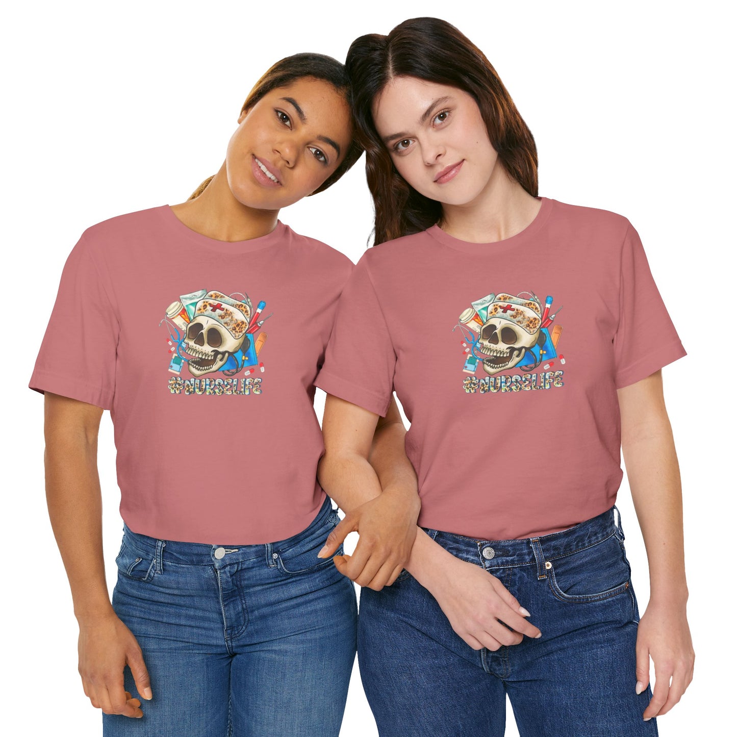 Nurse life Skull Graphic Tee